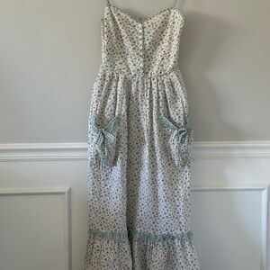 Christy Dawn size S Floral Dress with Blue and Cream